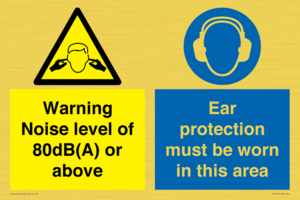 Warning Noise level of 80dB(A) or above. Ear protection must be worn in this area
